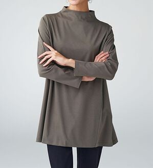 BELLUNA（ベルーナ）の「艶やかコットン１００％チュニック（チュニック）」｜チャコール
