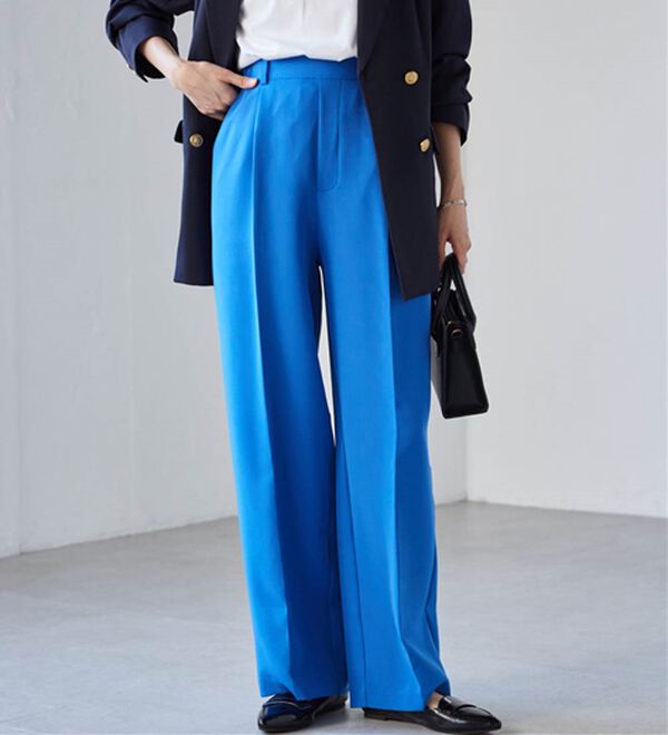 RANAN（ラナン）の「【選べる２丈】機能付！美脚シルエットセンタープレスワイドパンツ（フルレングスパンツ）」｜詳細画像