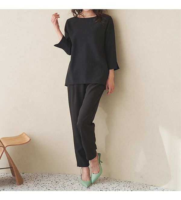 RANAN（ラナン）の「楽ちんキレイ見え！バックプリーツセットアップ（ブラウススーツ）」｜詳細画像