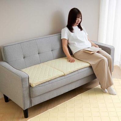 iellio（イエリオ）の「もちもち涼感・高反発洗えるソファパッド＜クッション・長座布団・ごろ寝マット・接触冷感・防ダニ・滑りにくい加工＞（ソファパッド）」