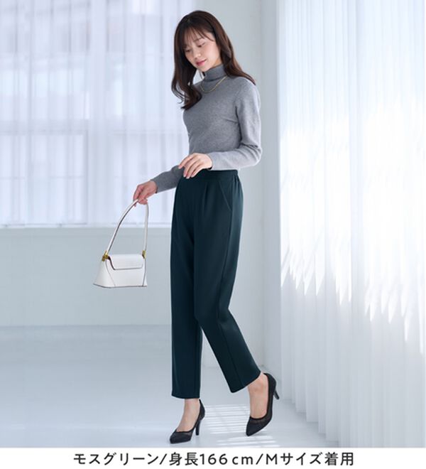alotta（アロッタ）の「あったか裏起毛カットジョーゼットスリムパンツ（フルレングスパンツ）」｜詳細画像