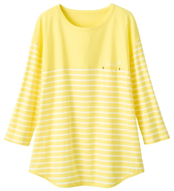 ルフラン（ルフラン）の「綿１００％刺しゅうＴシャツ（Tシャツ）」｜イエロー系