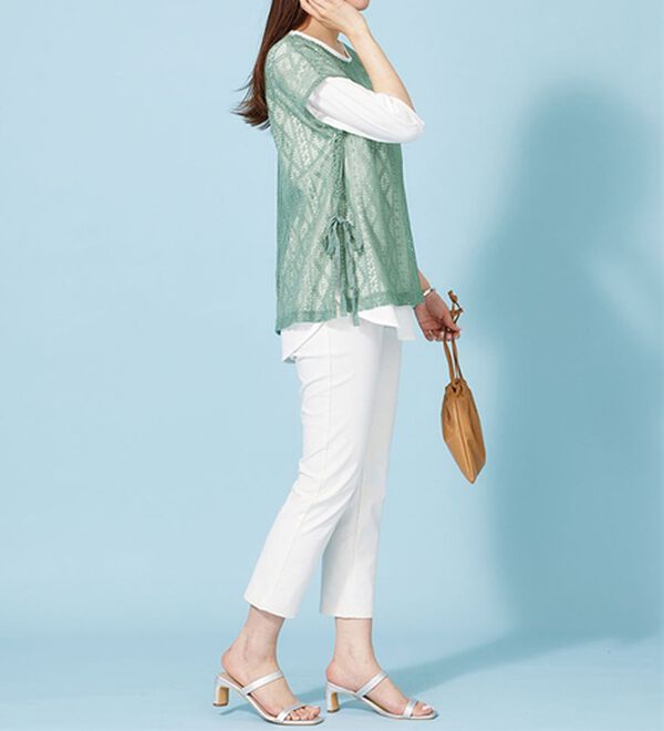 BELLUNA（ベルーナ）の「ラッセルレースサイドリボンアンサンブル（アンサンブル）」｜詳細画像