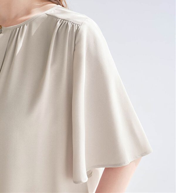 alotta（アロッタ）の「【接触冷感】前後２ＷＡＹギャザーブラウス（半袖）（ブラウス）」｜詳細画像