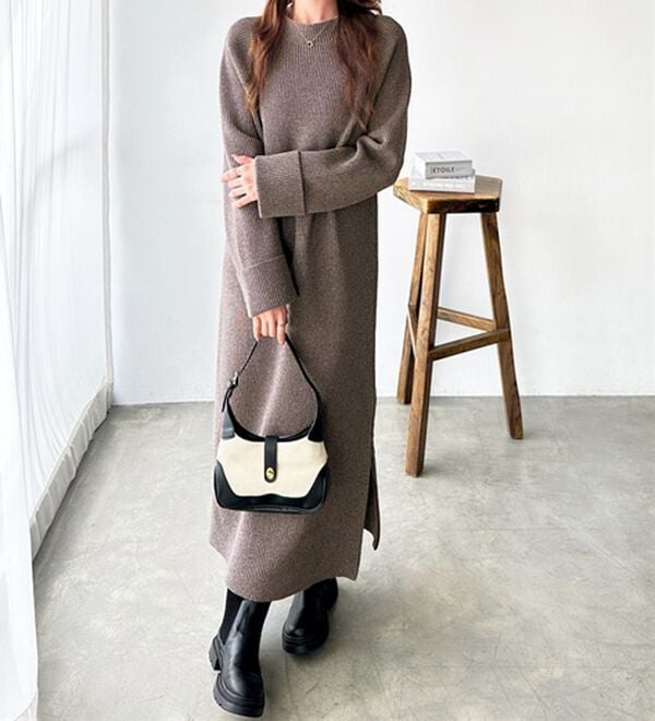 GeeRA（ジーラ）の「裾ファスナースリットニットワンピース（ニットワンピース）」｜詳細画像