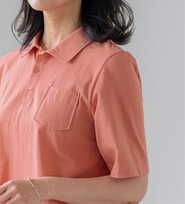 BELLUNA（ベルーナ）の「【ヒンヤリ機能付き＆綿１００％】サマ見えポロチュニック（チュニック）」｜詳細画像