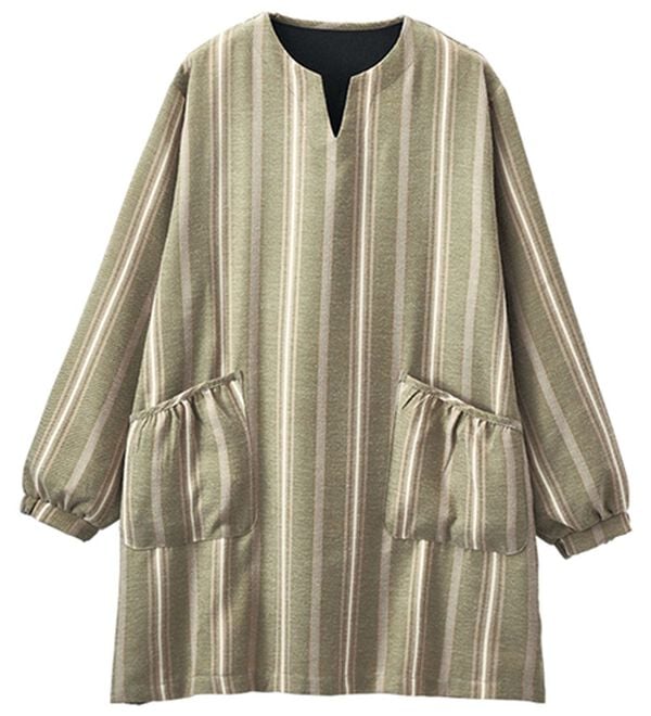 LAVIENNE（ラヴィエンヌ）の「あったか裏フリースかっぽうシャツ（チュニック）」｜詳細画像