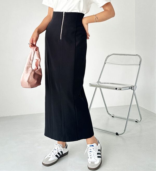 GeeRA（ジーラ）の「ＯＮ／ＯＦＦ使える！フロントファスナースカート（ロングスカート）」｜詳細画像
