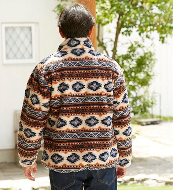 「軽くて暖か総柄ボアブルゾン（メンズブルゾン）」｜詳細画像