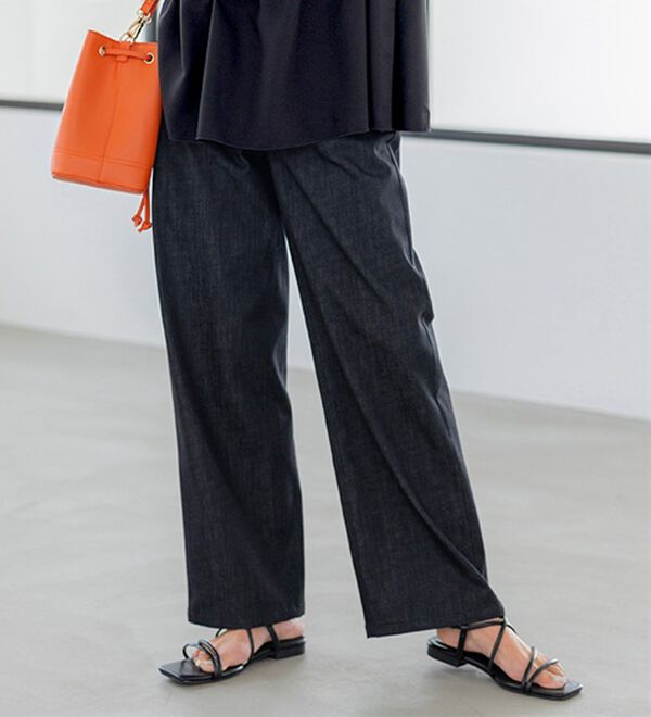 BELLUNA（ベルーナ）の「ヒンヤリ冷感！ライトオンスジーンズ（ワイド）（ワイドパンツ・ガウチョ）」｜詳細画像