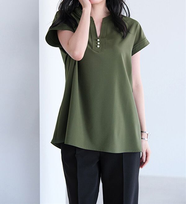 RANAN（ラナン）の「ひんやり！スキッパーブラウス（ブラウス）」｜詳細画像