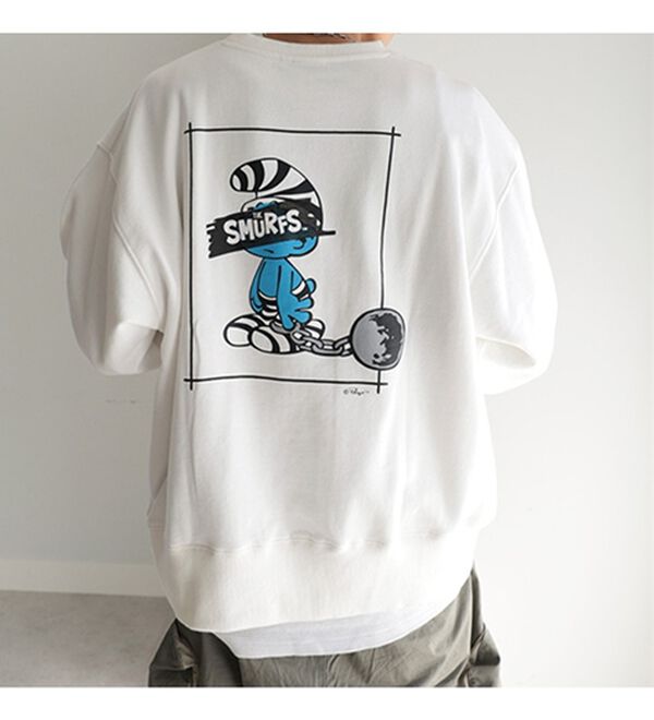 GeeRA（ジーラ）の「【スマーフ】コラボプリントスウェット（メンズカットソー）」｜詳細画像