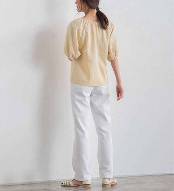 Pierrot（ピエロ）の「ストライプギャザーブラウス（ブラウス）」｜詳細画像