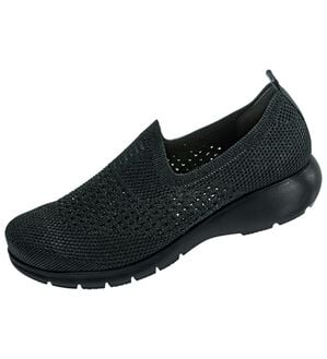 ルフラン（ルフラン）の「ラインストーン付ニットシューズ（パンプス）」｜ブラック