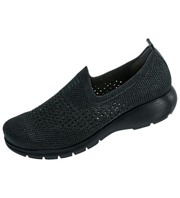 ルフラン（ルフラン）の「ラインストーン付ニットシューズ（パンプス）」｜ブラック