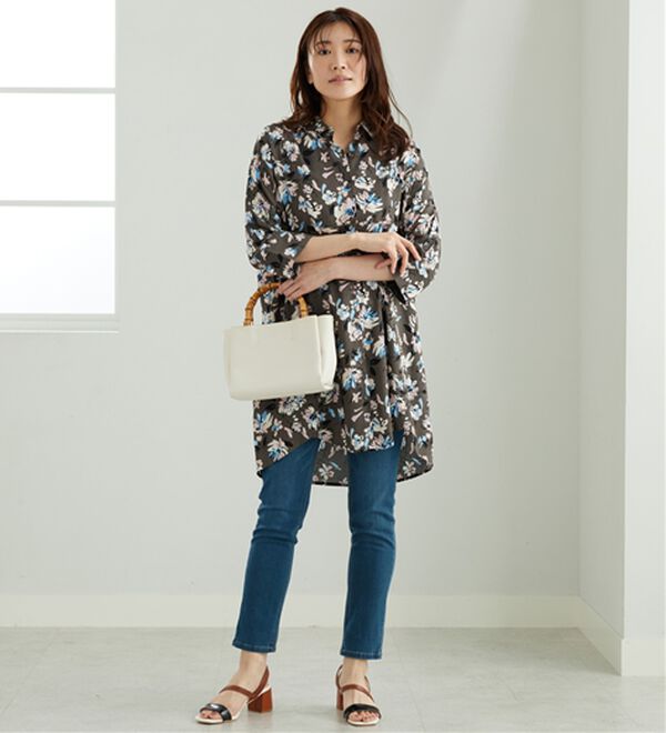 「【接触冷感】レーヨン素材ブザム切替ワンピース（その他ワンピース）」｜詳細画像