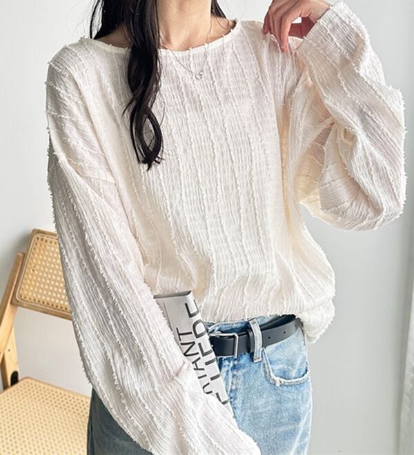 GeeRA（ジーラ）の「シャギージャカードボートネックカットソー（カットソー）」｜詳細画像