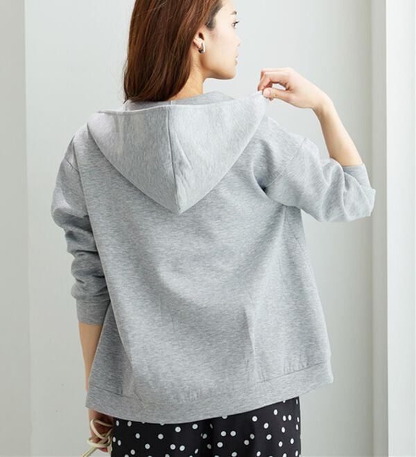 BELLUNA（ベルーナ）の「【快適Ｌａｂ．】とろみ素材裾タックパーカー（パーカー）」｜詳細画像