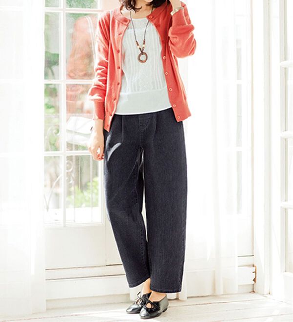 ルフラン（ルフラン）の「ゆったりやわらか素材のデニムパンツ（ワイドパンツ・ガウチョ）」｜詳細画像