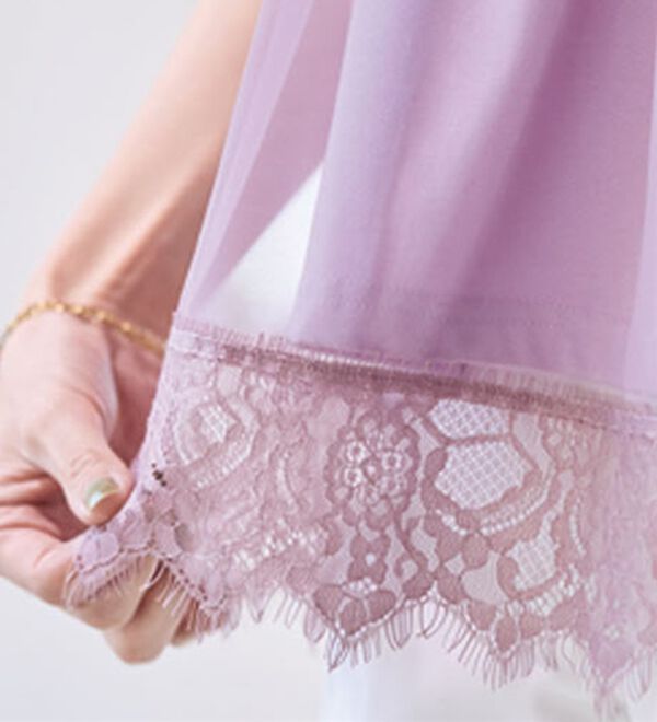 BELLUNA（ベルーナ）の「＜猛暑対策＞チュール重ね裾レースプルオーバー（チュニック）」｜詳細画像