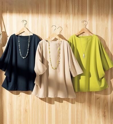 ルフラン（ルフラン）の「【３色組】ほっそり見せが叶うゆったりプルオーバー（カットソー）」