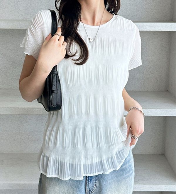 GeeRA（ジーラ）の「前後２ＷＡＹシアーシャーリングブラウス（ブラウス）」｜詳細画像