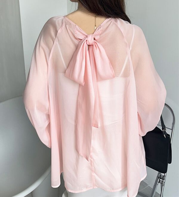 GeeRA（ジーラ）の「バックリボンシアーブラウス（ブラウス）」｜詳細画像