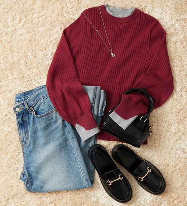 GeeRA（ジーラ）の「【再入荷】レイヤード風モチっと柔らかリブニット（ニット・セーター）」｜詳細画像