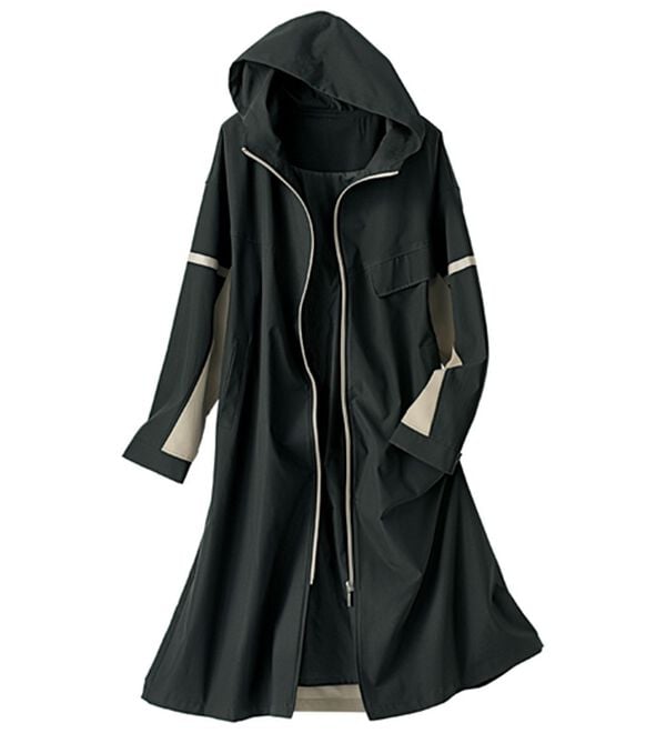 BELLUNA（ベルーナ）の「メモリー調素材配色切替デザインコート（ロングコート）」｜詳細画像