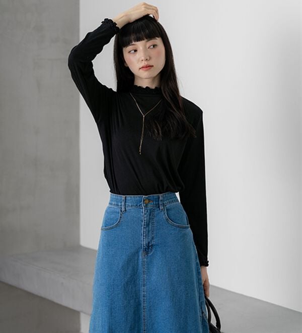 BELLUNA（ベルーナ）の「重ね着風フリル衿プルオーバー（カットソー）」｜詳細画像