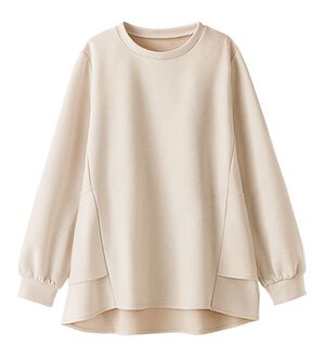 BELLUNA（ベルーナ）の「柔らか素材バックフレアープルオーバー（カットソー）」｜アイボリー