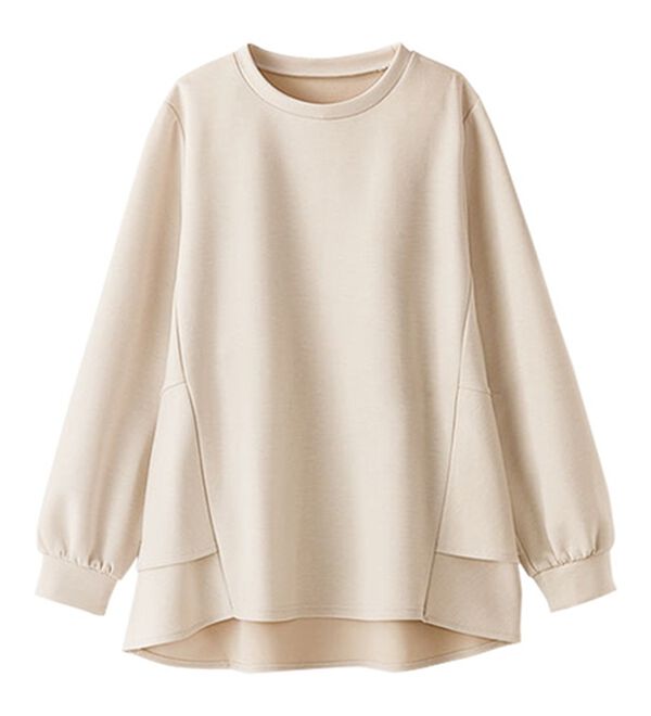 BELLUNA（ベルーナ）の「柔らか素材バックフレアープルオーバー（カットソー）」｜アイボリー