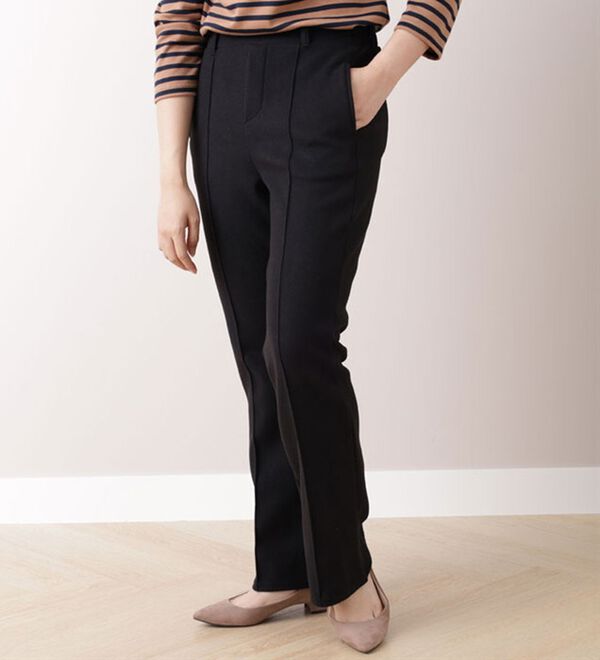 BELLUNA（ベルーナ）の「ふっくらウール調フレアーシルエットパンツ（フルレングスパンツ）」｜詳細画像