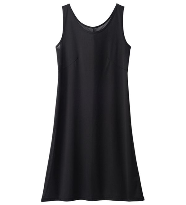 LAVIENNE（ラヴィエンヌ）の「新・さらっと涼感メッシュスリップ（スリップ・ペチコート）」｜85cm丈ブラック