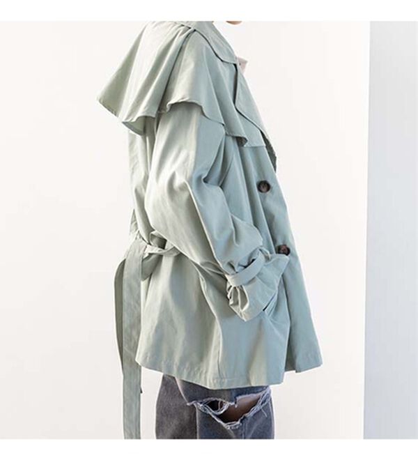 GeeRA（ジーラ）の「ポンチョデザイントレンチ風コート（ハーフコート）」｜詳細画像