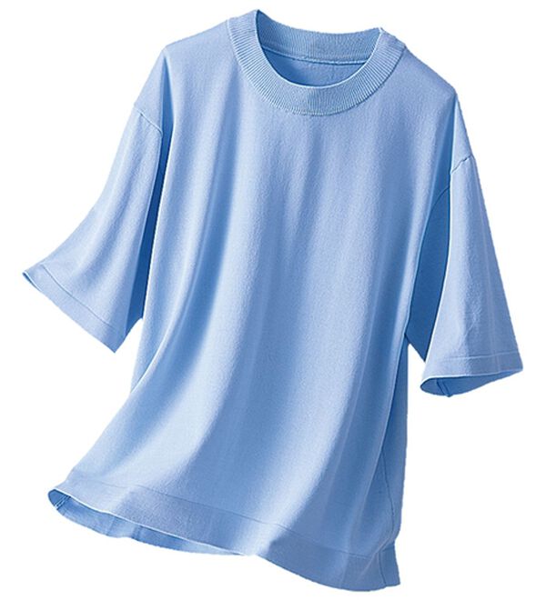 BELLUNA（ベルーナ）の「【快適Ｌａｂ．】シャリ冷！洗える多機能ニットＴシャツ（ニット・セーター）」｜詳細画像