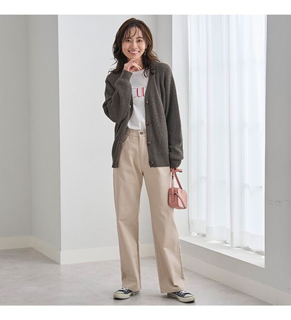 BELLUNA（ベルーナ）の「ぐんぐん伸びるカラーワイドデニム（ワイドパンツ・ガウチョ）」｜詳細画像