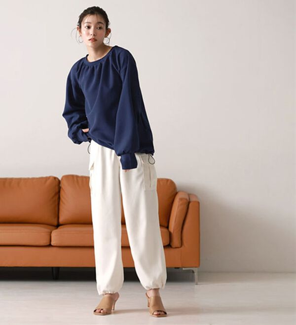 Pierrot（ピエロ）の「【速乾機能付】ギャザートップスラッシュガード（チュニック）」｜詳細画像