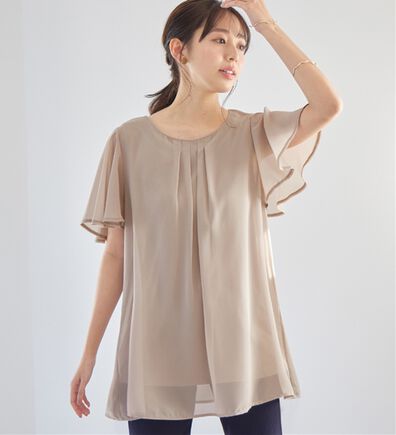 alotta（アロッタ）の「【接触冷感】インナー付シフォンタックチュニック（チュニック）」