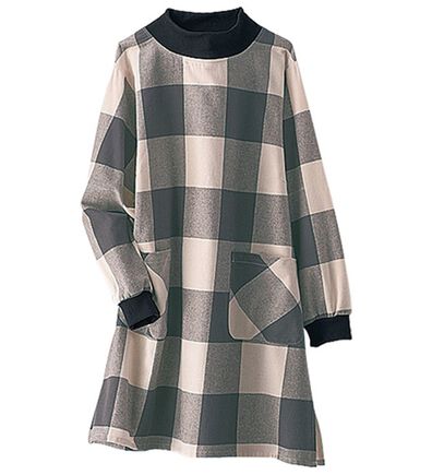 BELLUNA（ベルーナ）の「便利であたたか！リブ付チェック柄チュニック（チュニック）」