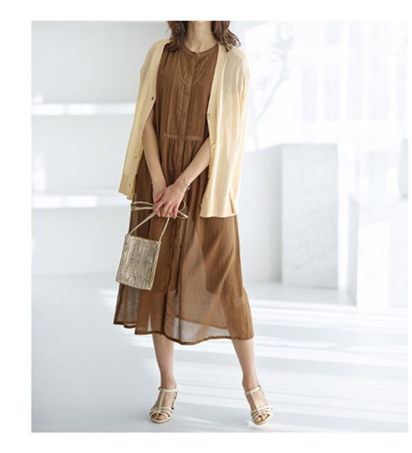 BELLUNA（ベルーナ）の「綿１００％ピンタックデザインワンピース（その他ワンピース）」｜詳細画像