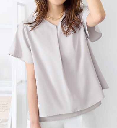 alotta（アロッタ）の「シフォンレイヤードＶネックブラウス（ブラウス）」