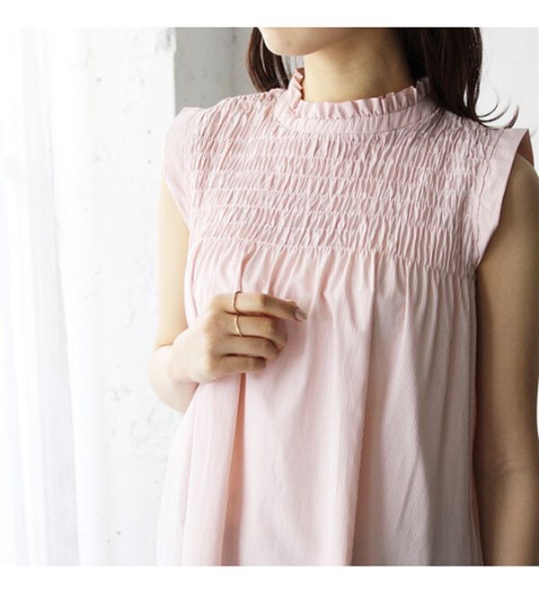 GeeRA（ジーラ）の「ストライプシャーリングブラウス（アンサンブル）」｜詳細画像