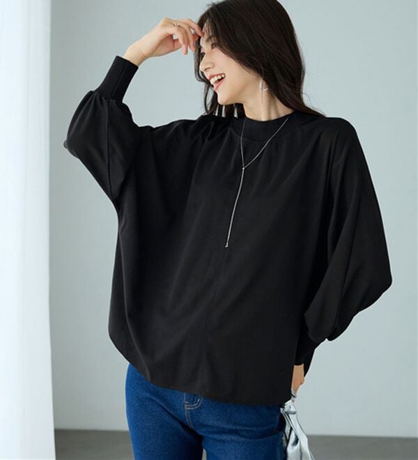 BELLUNA（ベルーナ）の「Ｔシャツ感覚なのにきちんとブラウス見え！カットジョーゼットプルオーバー（ブラウス）」｜詳細画像