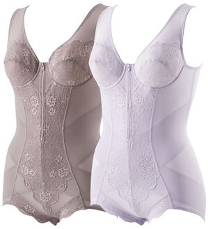 「【２色組】即効着やせメッシュボディスーツ（ボディスーツ・シェイパー）」｜2色組