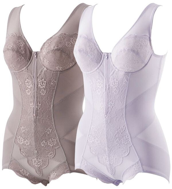 「【２色組】即効着やせメッシュボディスーツ（ボディスーツ・シェイパー）」｜2色組