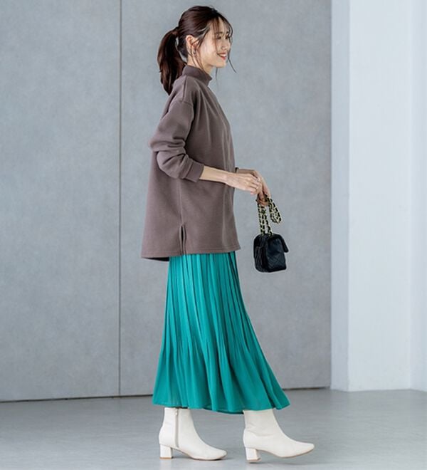 BELLUNA（ベルーナ）の「リブ使いがかわいい裏起毛トレーナー（チュニック）」｜詳細画像