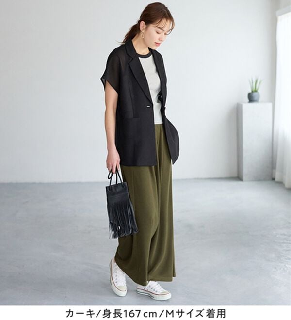 Viola e Viola（ヴィオラ エ ヴィオラ）の「楽ちんきれい美脚ワイドパンツ（ワイドパンツ・ガウチョ）」｜詳細画像