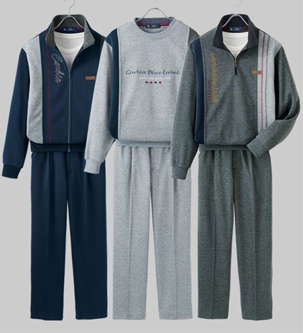 「カルビア　お買得！毎日活躍デザインホームスーツ（メンズルームウェア）」｜3着組