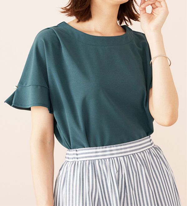 BELLUNA（ベルーナ）の「ジョーゼット素材袖パールブラウス（ブラウス）」｜詳細画像